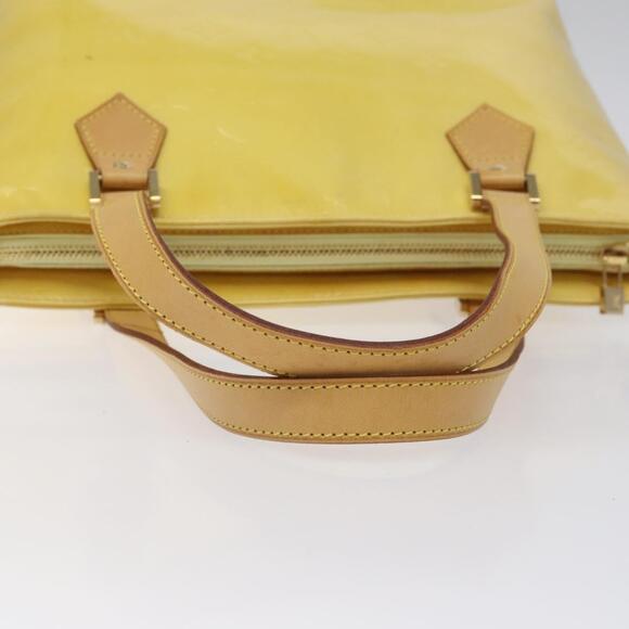 LOUIS VUITTON Monogram Vernis Houston Hand Bag Lime Yellow M91055 - Picture 7 of 13